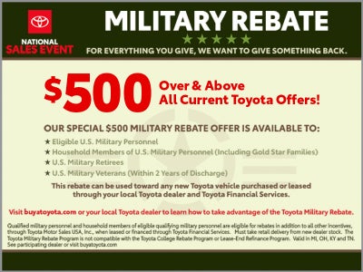 $500 Military Rebate