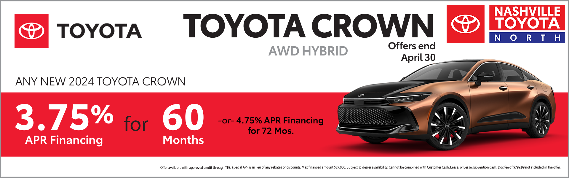 Nashville Toyota North April Offers on Toyota Crown