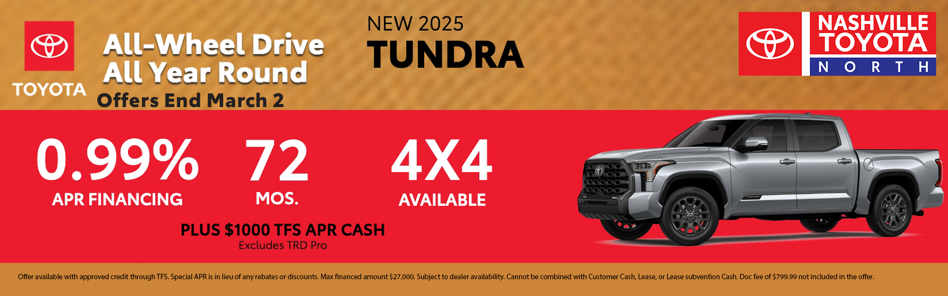 Nashville Toyota North March Offer
