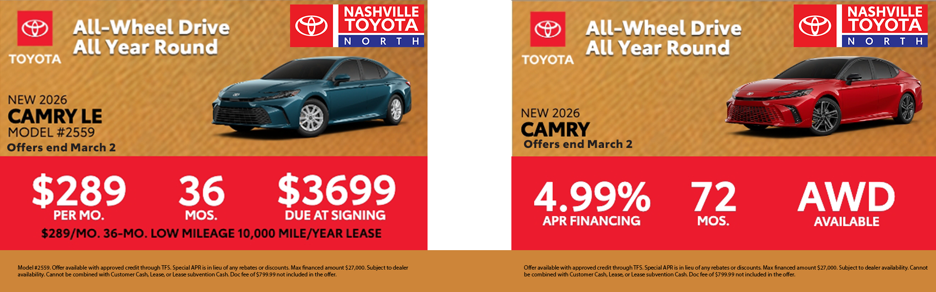 Nashville Toyota North March Offer