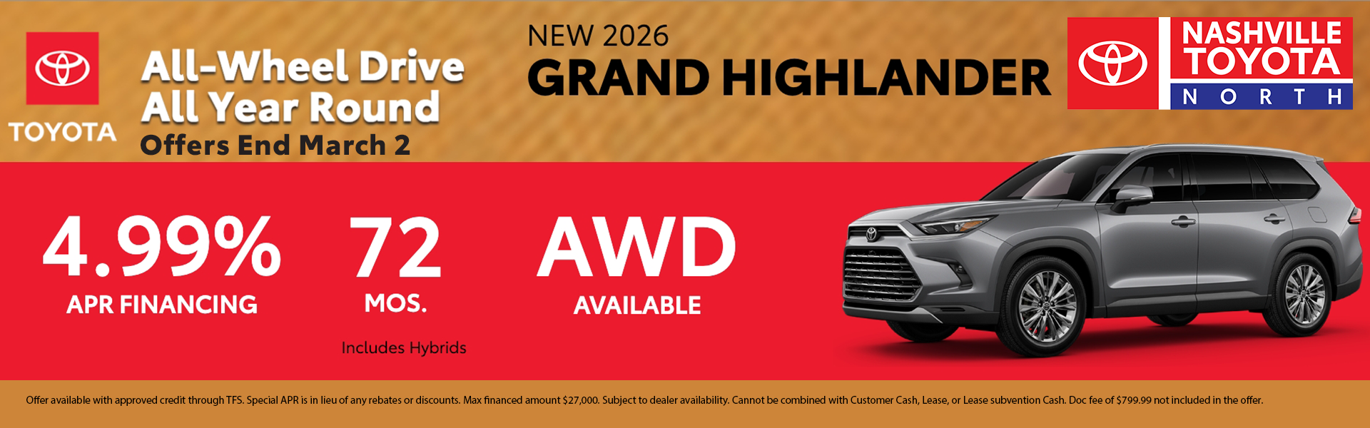 Nashville Toyota North March Offer