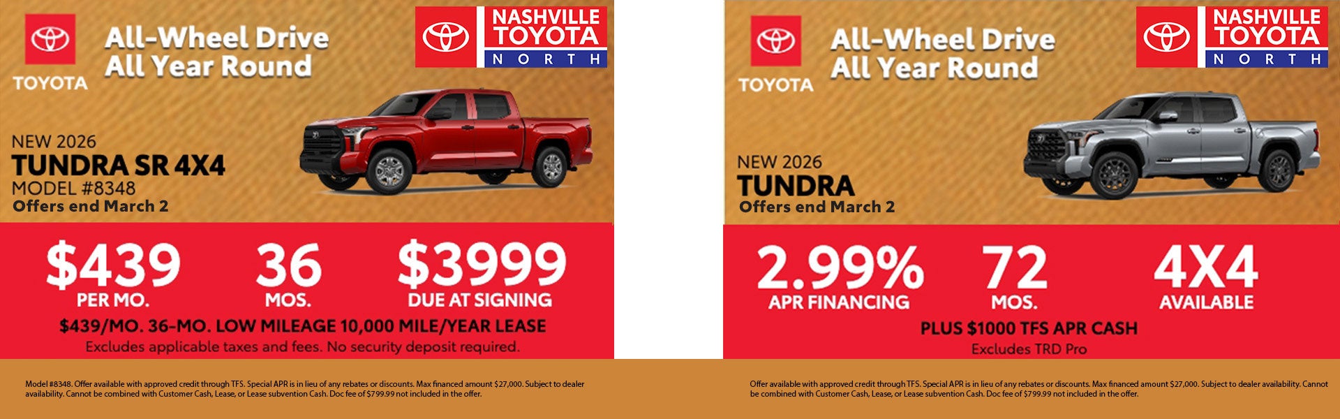 Nashville Toyota North March Offer