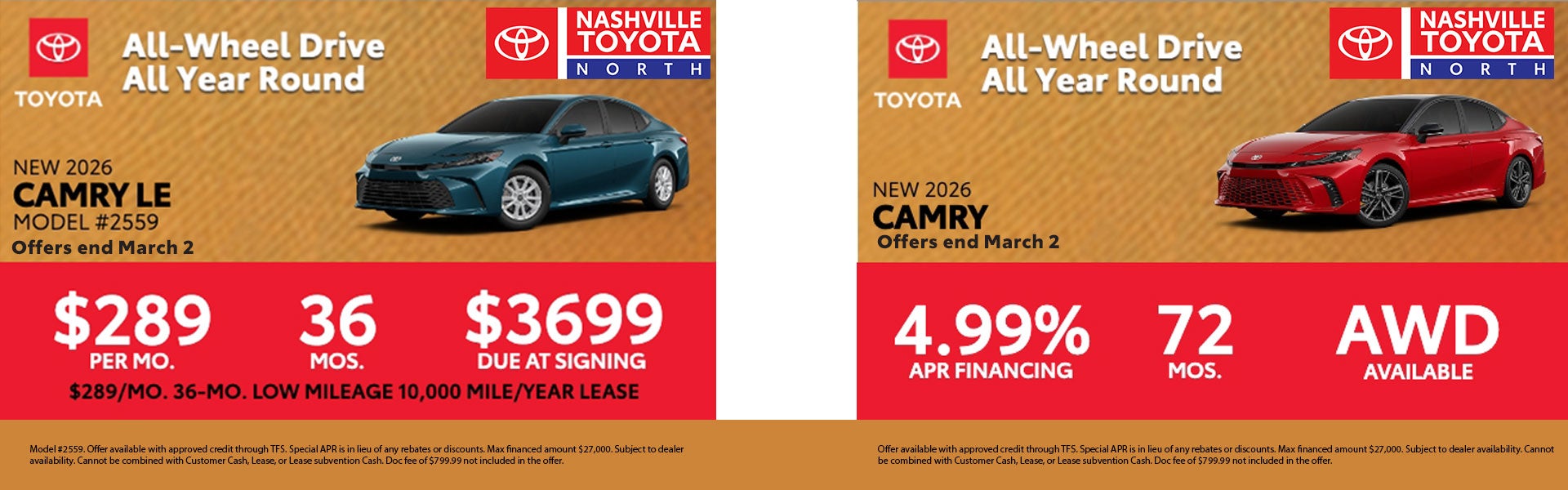 Nashville Toyota North March Offer
