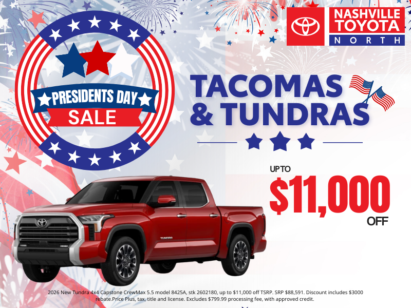 Nashville Toyota North Presidents Day Offer