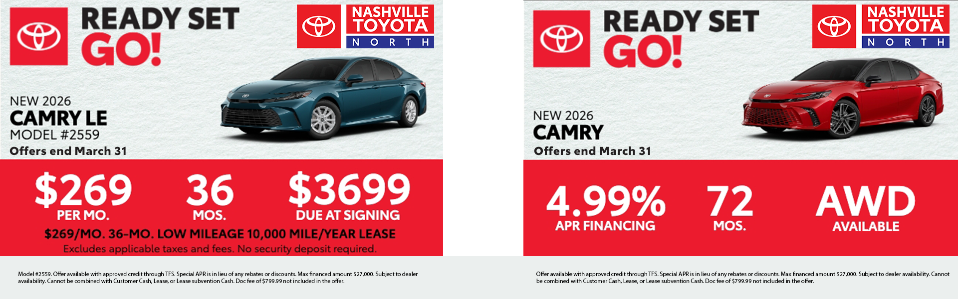 Nashville Toyota North March Offers