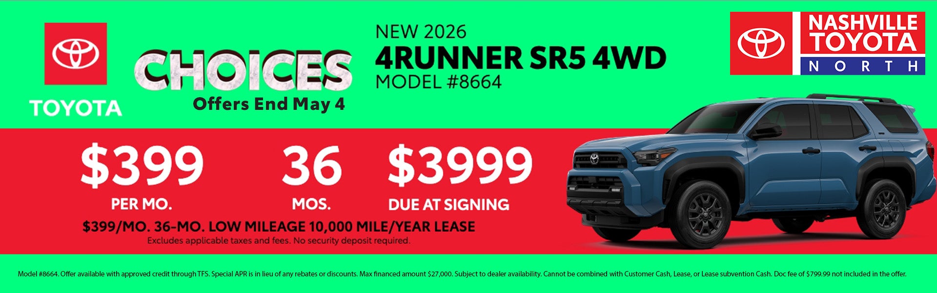 Nashville Toyota North April Offer