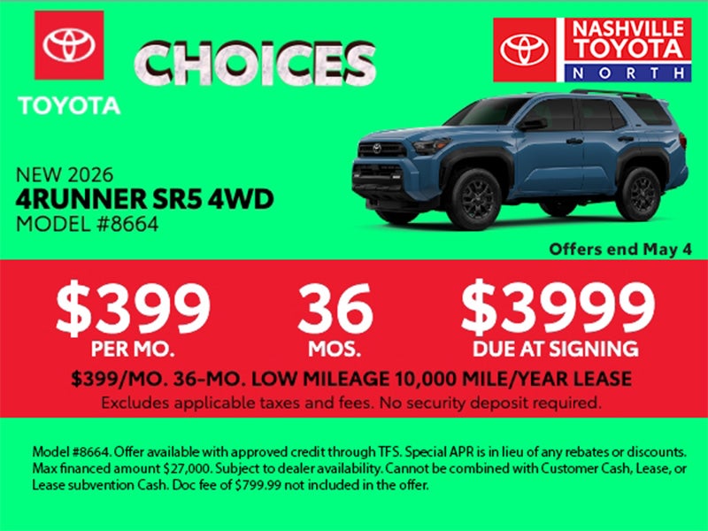 Nashville Toyota North April Offer