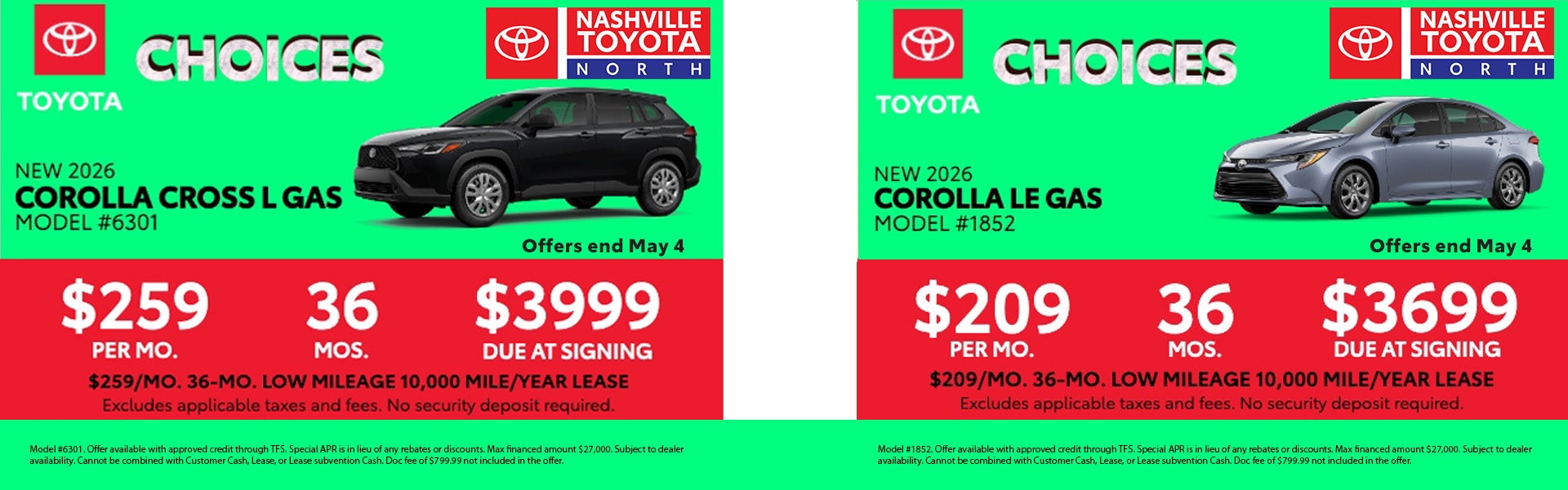 Nashville Toyota North April Offer