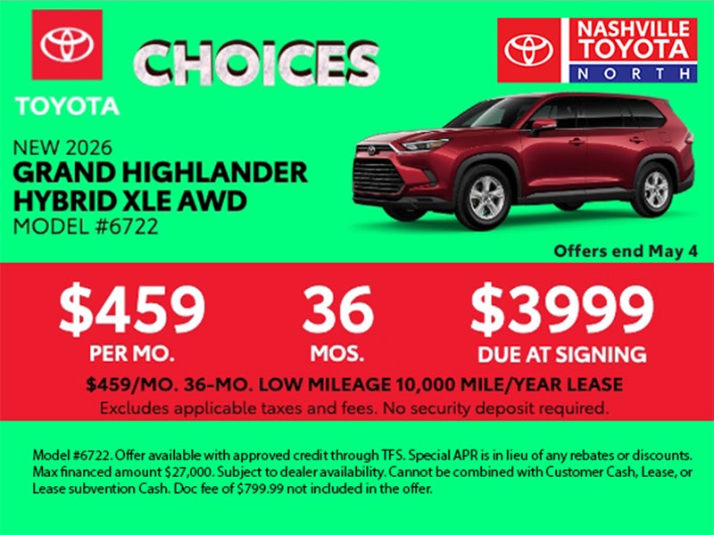 Nashville Toyota North April Offer