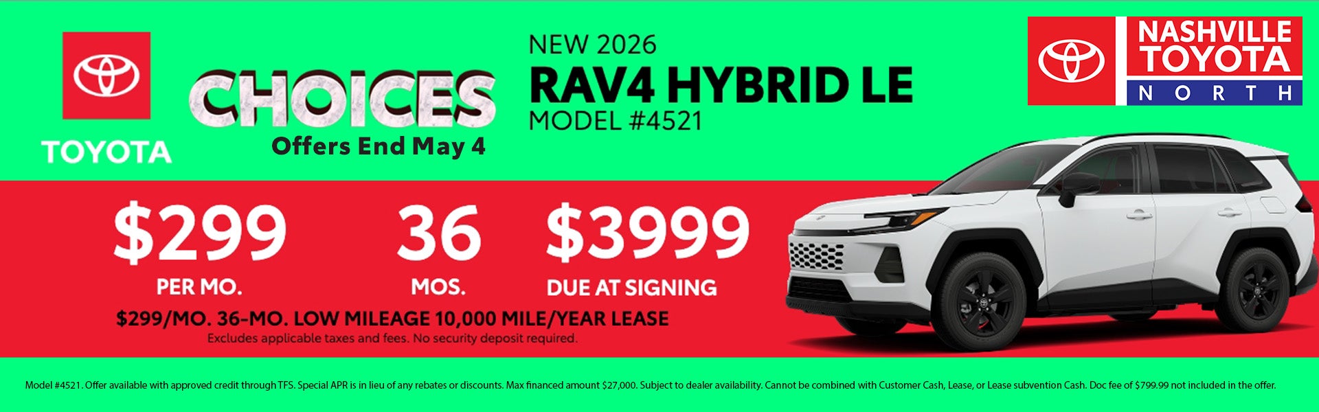 Nashville Toyota North April Offer