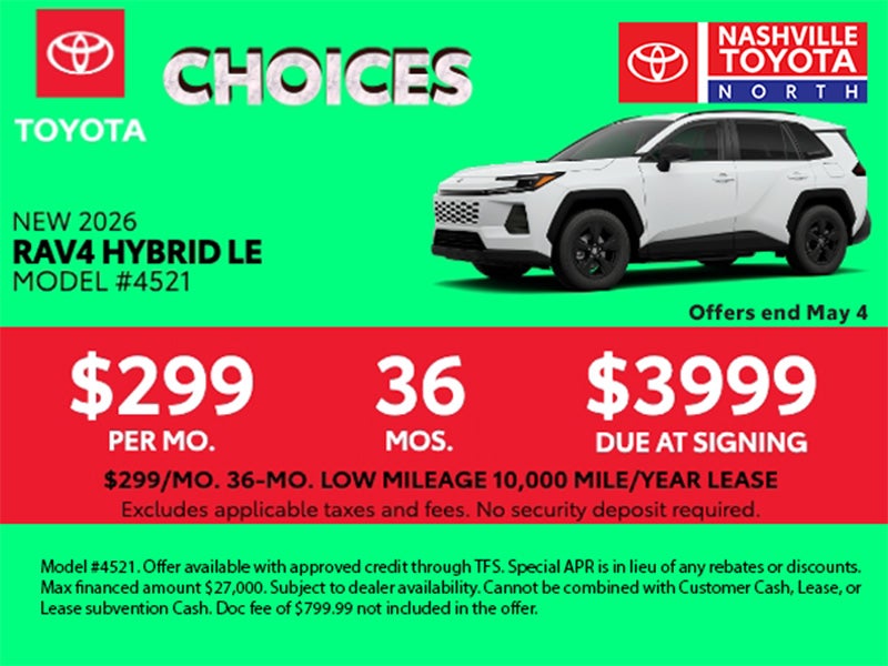 Nashville Toyota North April Offer