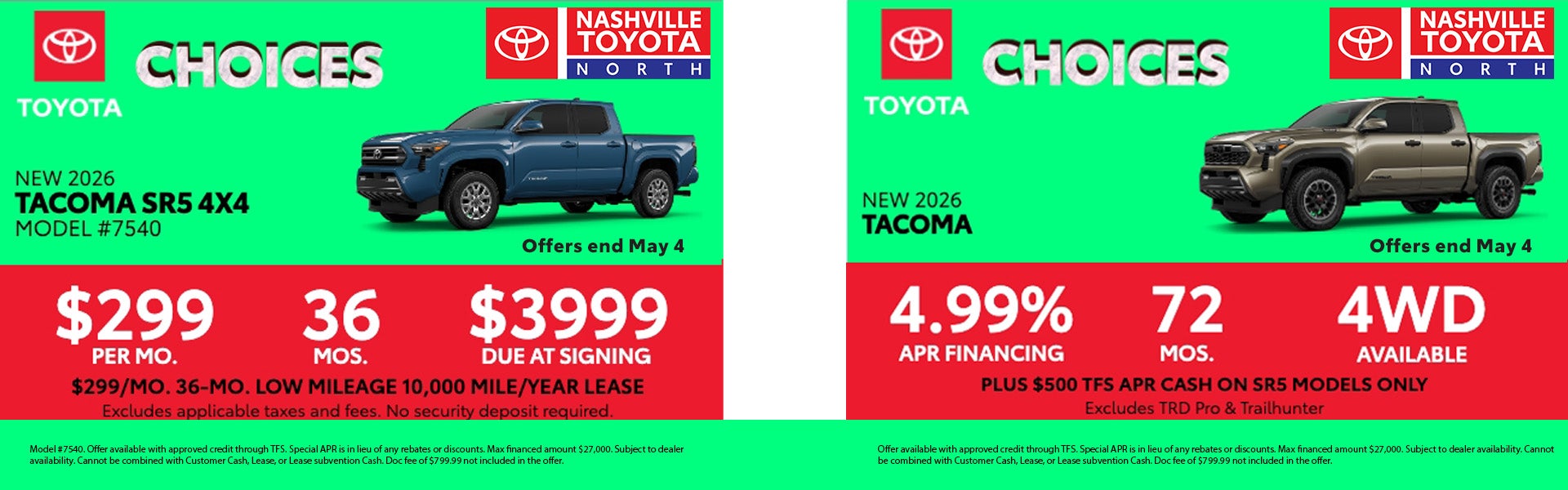 Nashville Toyota North April Offer