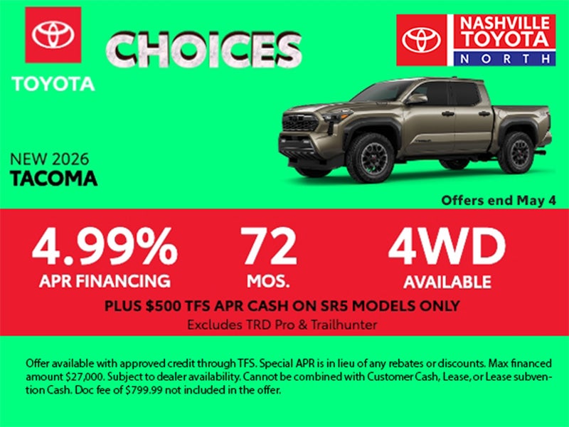 Nashville Toyota North April Offer