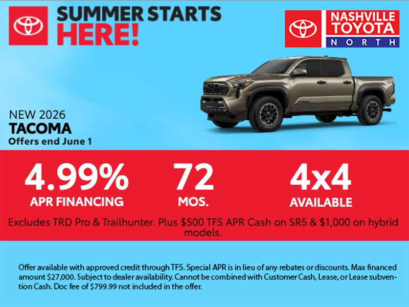 Nashville Toyota North May 2026 Offers