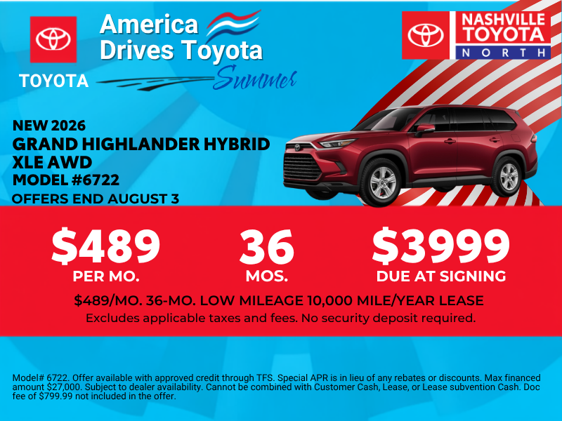 July Offers at Nashville Toyota North