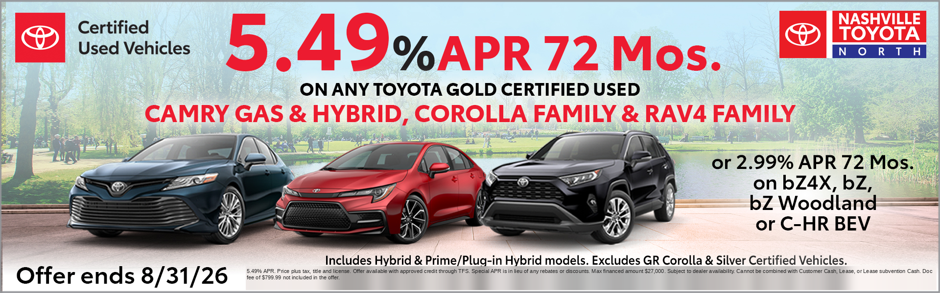Nashville Toyota North TCUV Offers