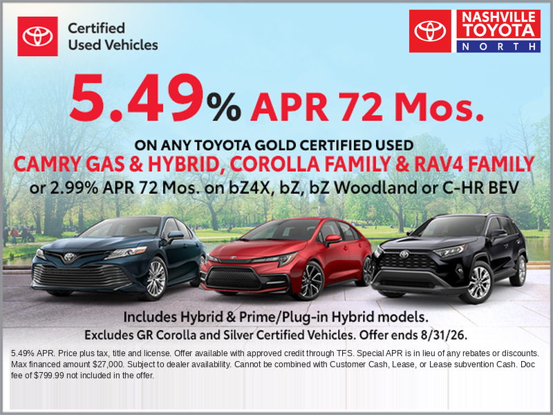 Nashville Toyota North TCUV Offers