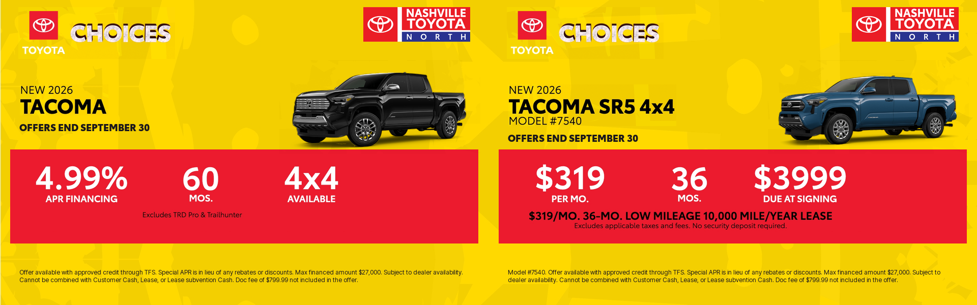 Nashville Toyota North September Offers